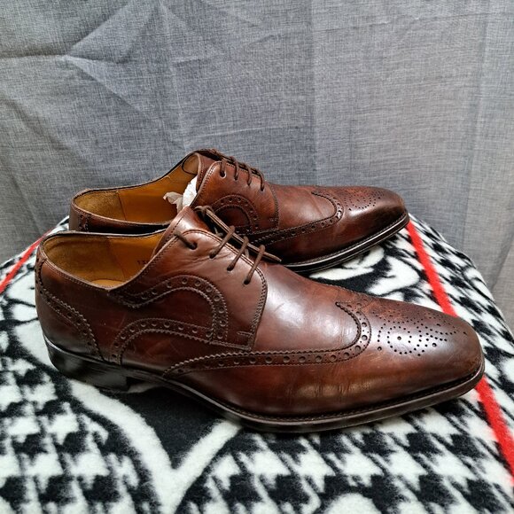 %Magnanni Men Oxford Dress Shoes Brown Size 9.5 W / D6 main image 12
